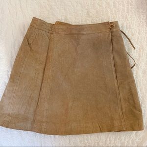 Leather wrap skirt
